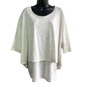 BAR by Melis Kazan Turkey Large Ivory Flecked Layered Scoop Neck Tunic Top SzM